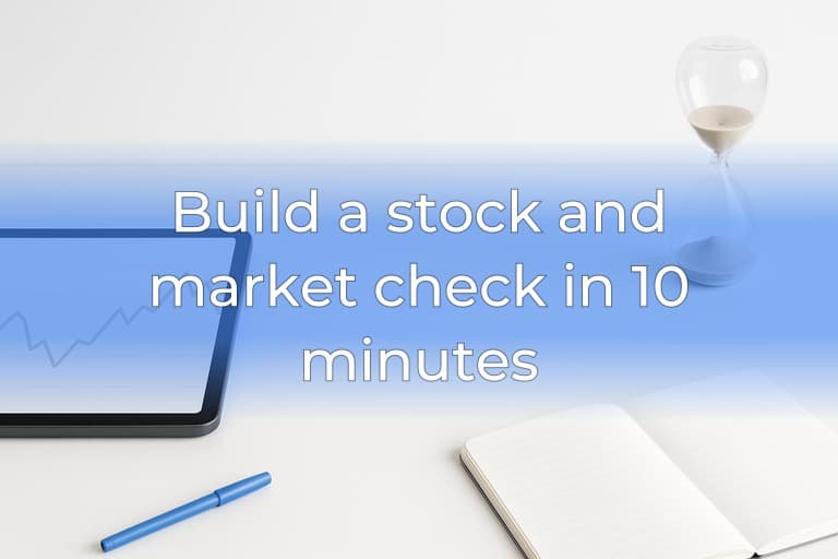 Build a stock and market check in 10 minutes