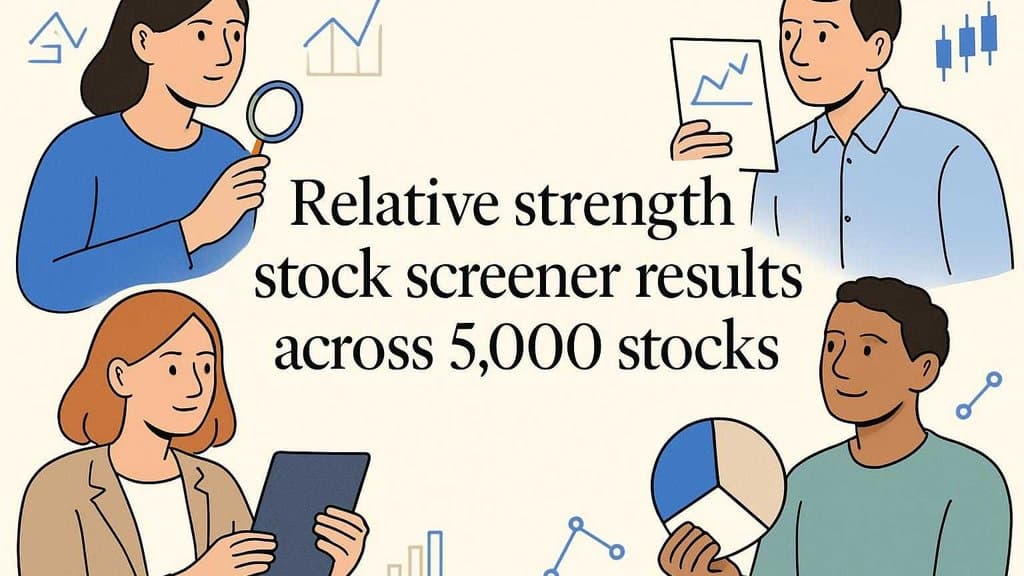 Relative strength stock screener results across 5,000 stocks