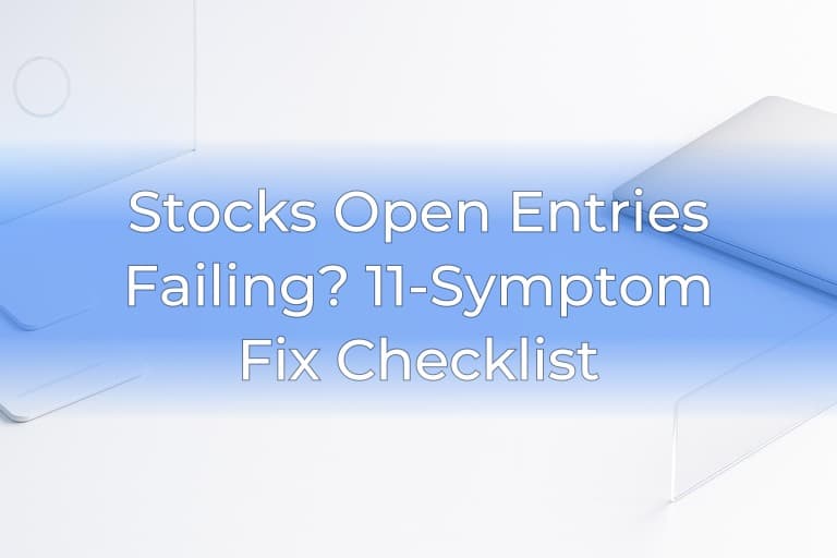 Stocks Open Entries Failing? 11-Symptom Fix Checklist